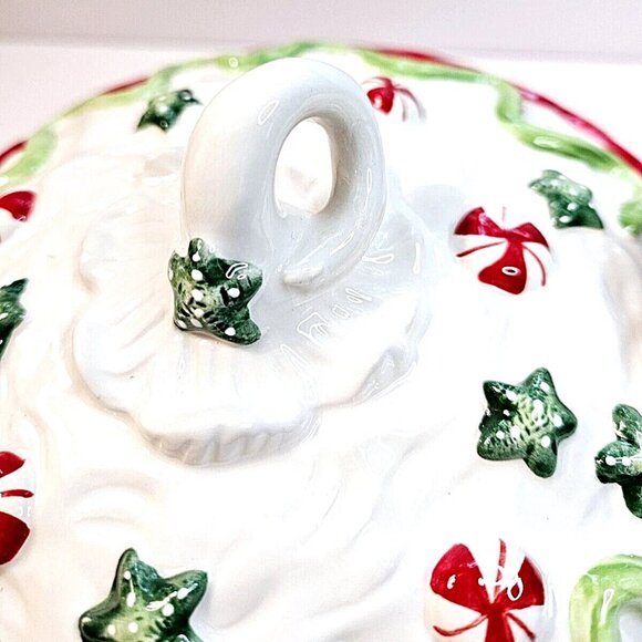 Fitz and Floyd Santa's Kitchen Pie Keeper Ceramic Christmas New In Original Box - Picture 6 of 16